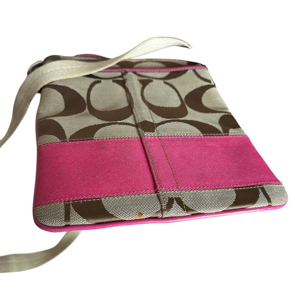 Coach Pink/Brown Monogram Crossbody Bag - Picture 4 of 7